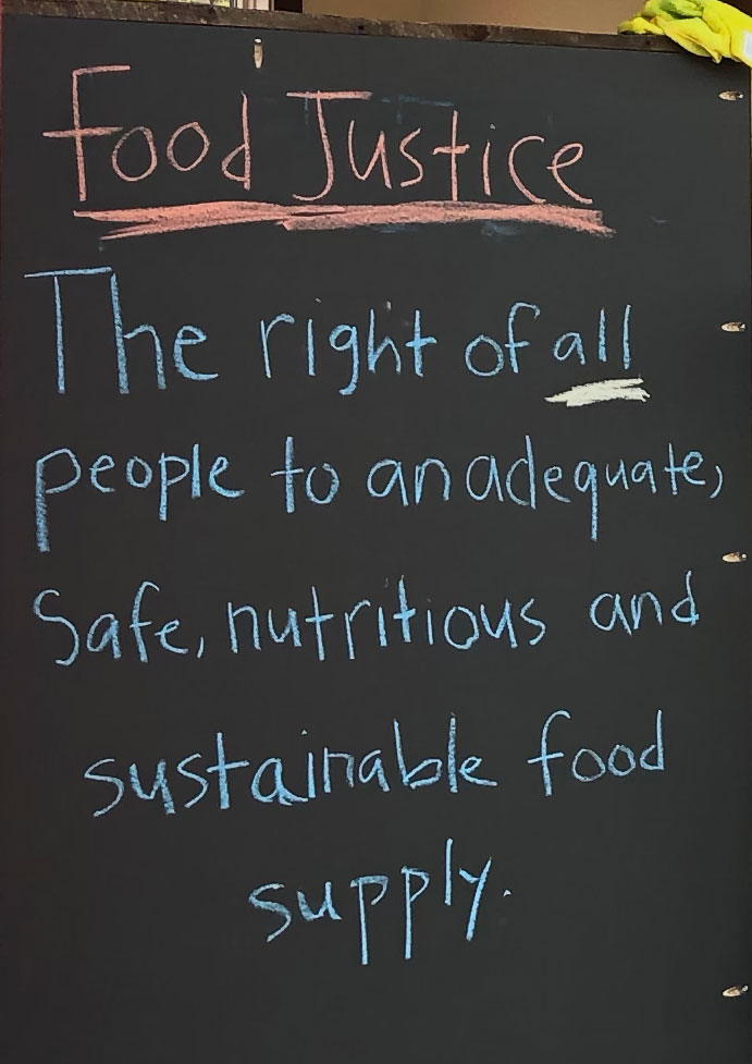 Food Justice chalkboard
