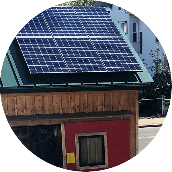 Solar panels on the farm store